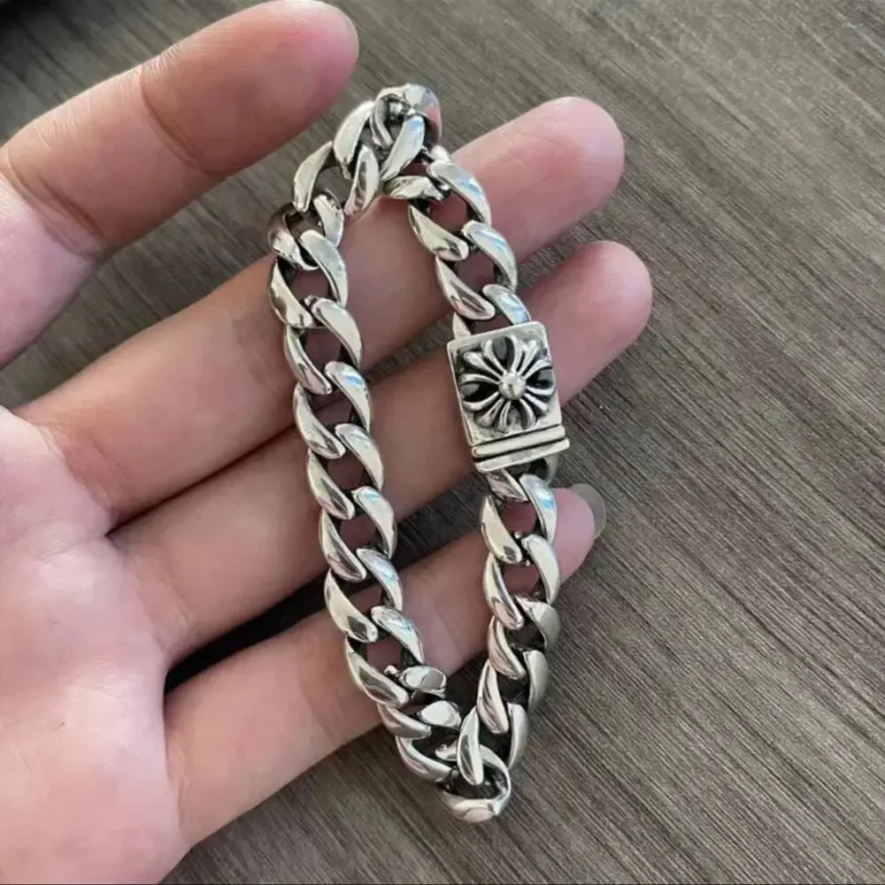 Stainless Steel Vintage Style Cross Unisex Bracelet Chain Link